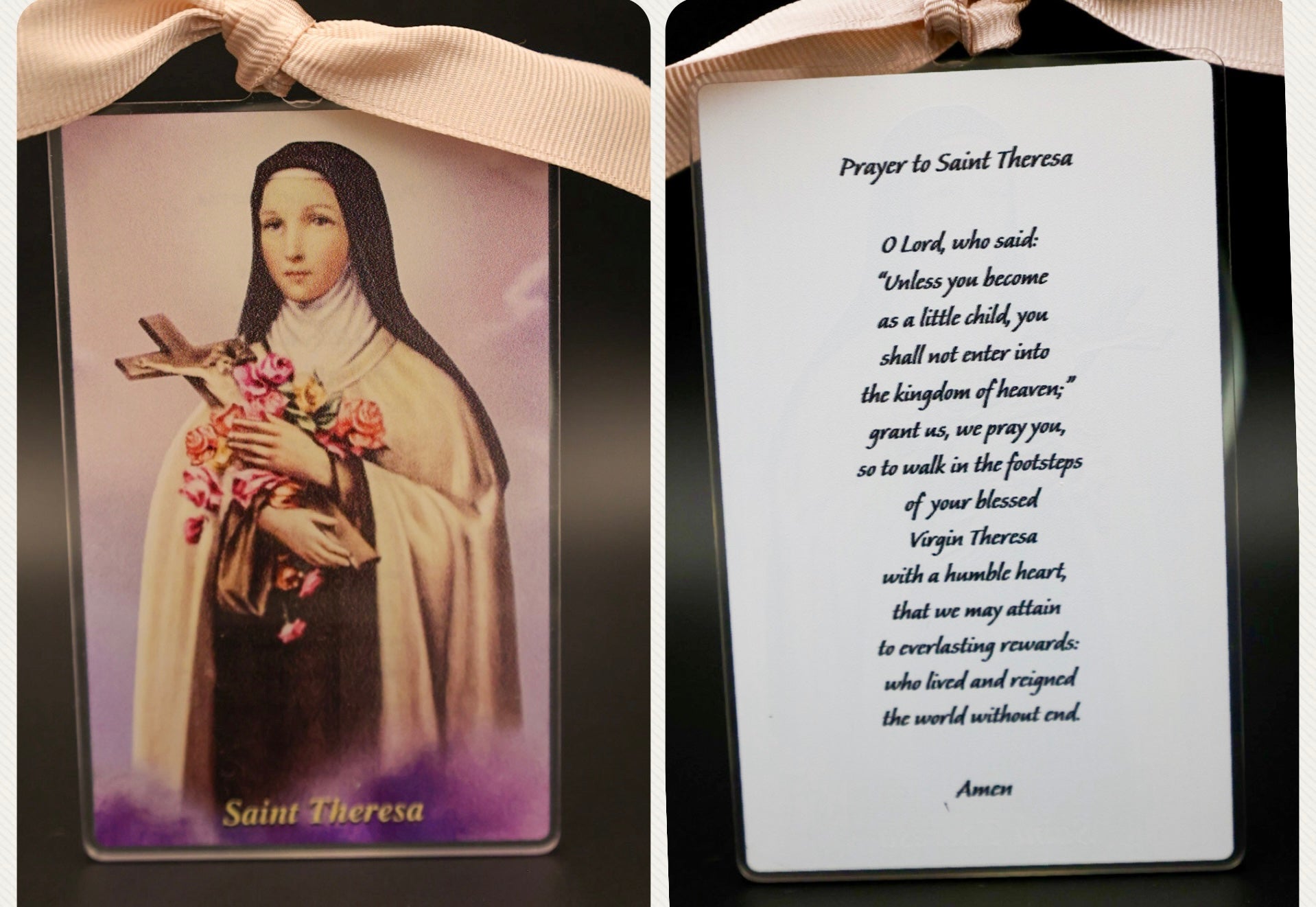 Saint Theresa Vintage Acrylic Holy Card