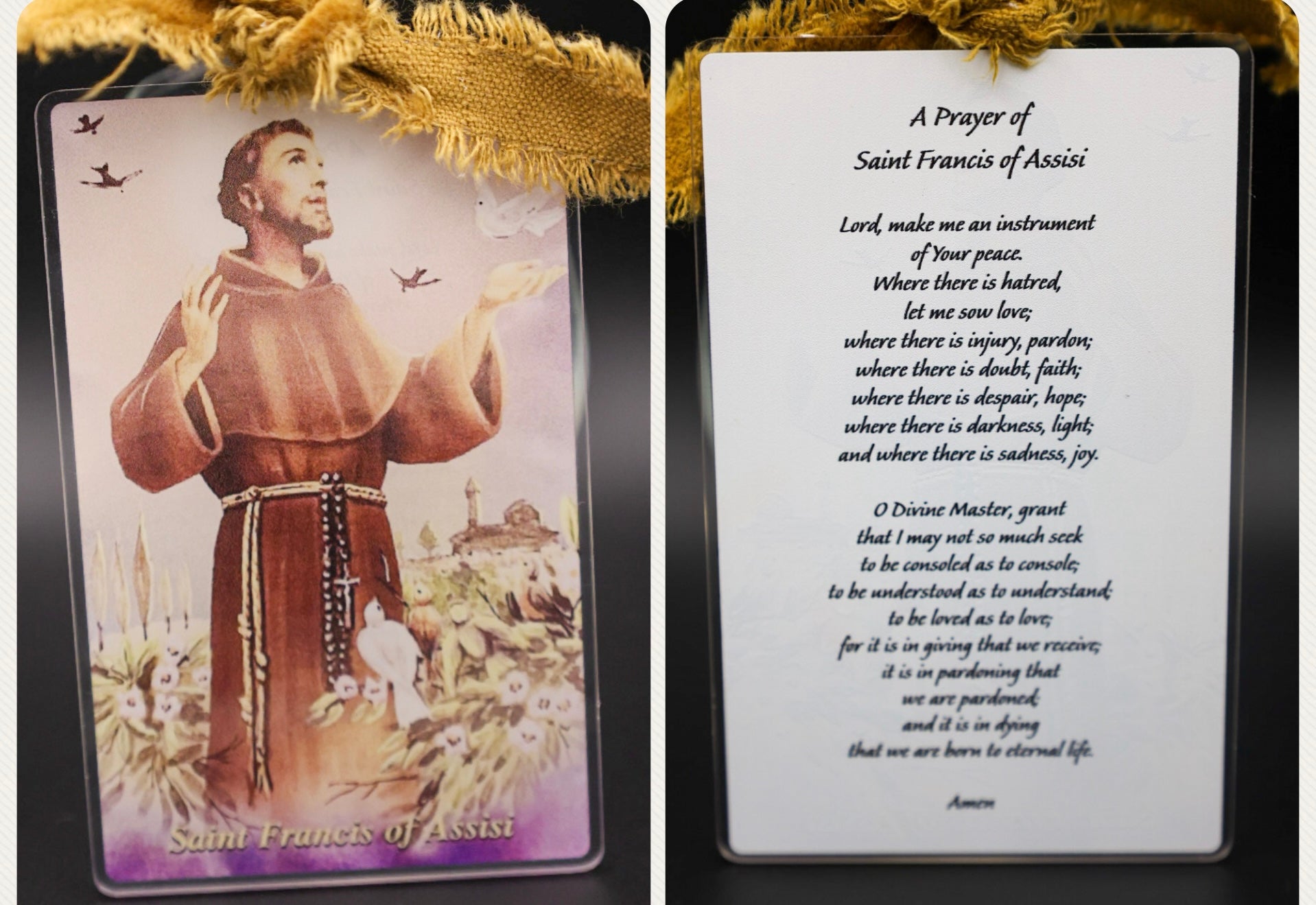 Saint Francis of Assisi Vintage Acrylic Holy Card