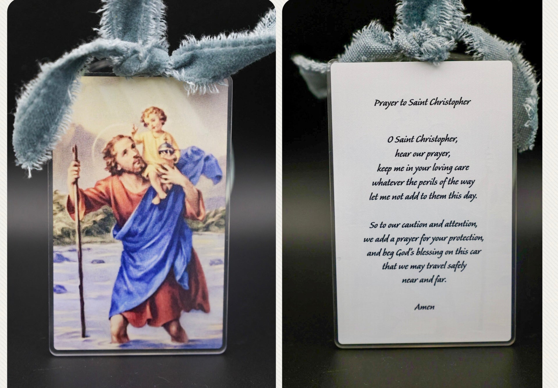 Saint Christopher Vintage Acrylic Holy Card