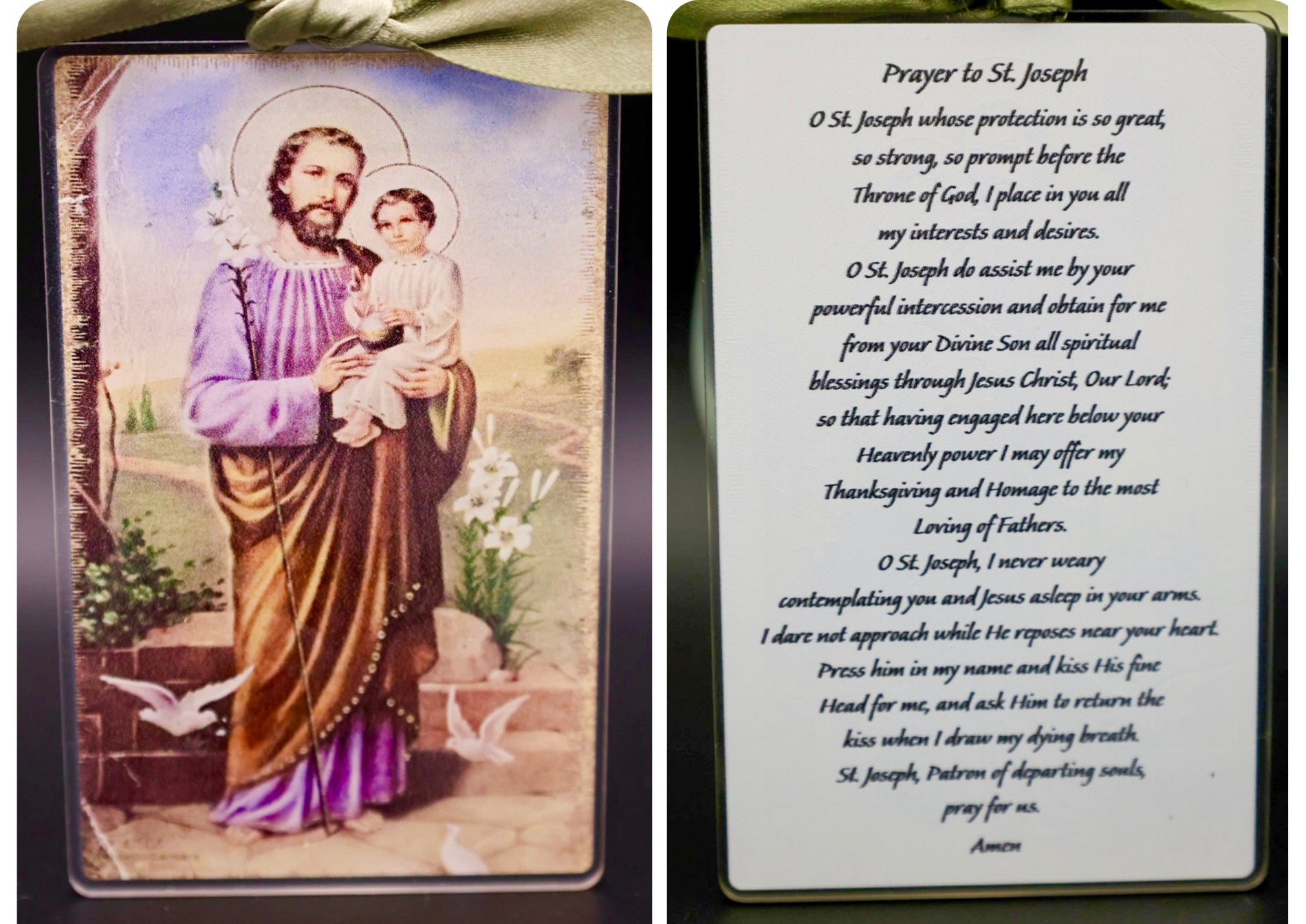 Saint Joseph Vintage Acrylic Holy Card