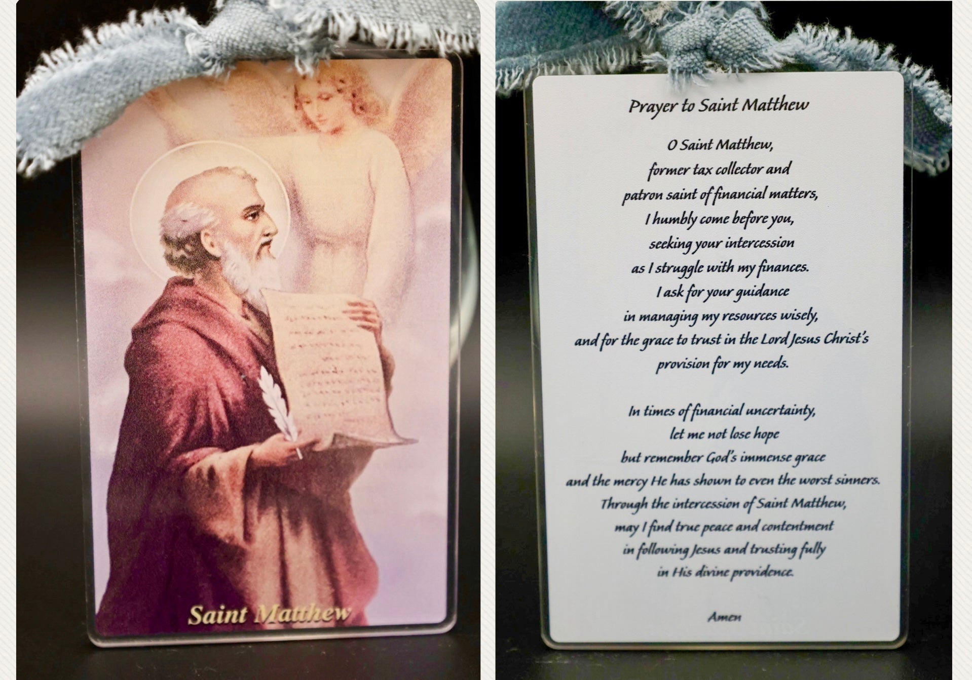 Saint Matthew Vintage Acrylic Holy Card