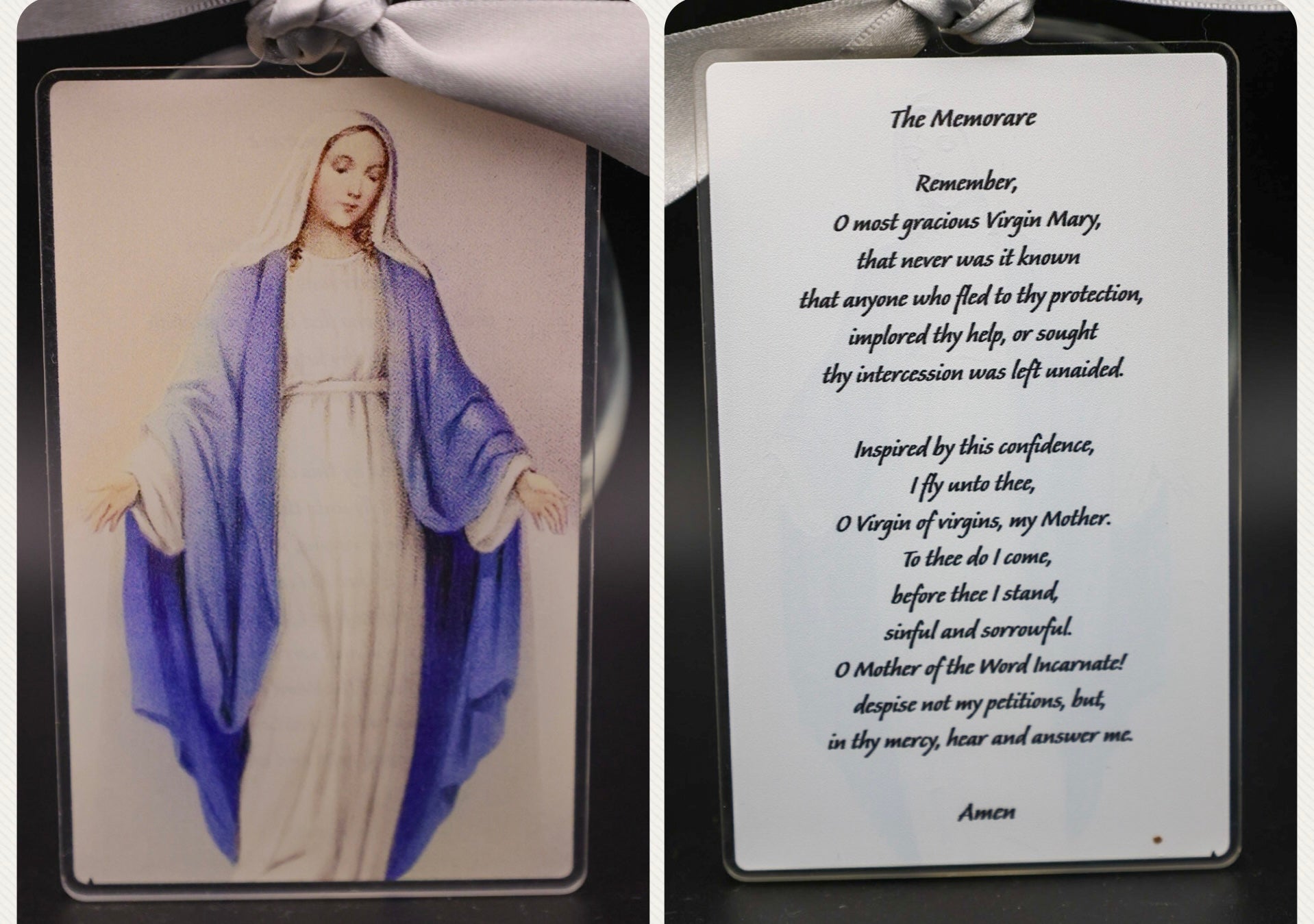The Memorare Vintage Acrylic Holy Card
