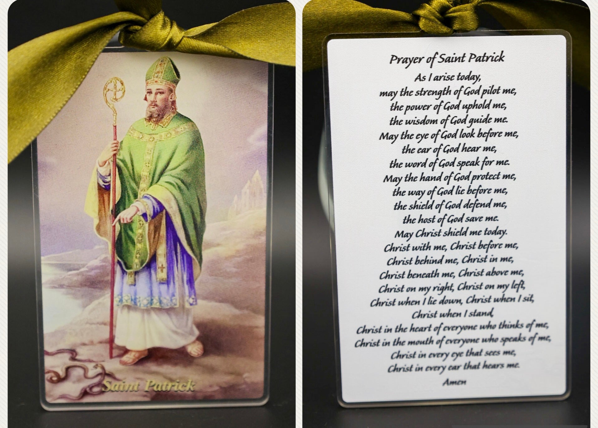 Saint Patrick Vintage Acrylic Holy Card