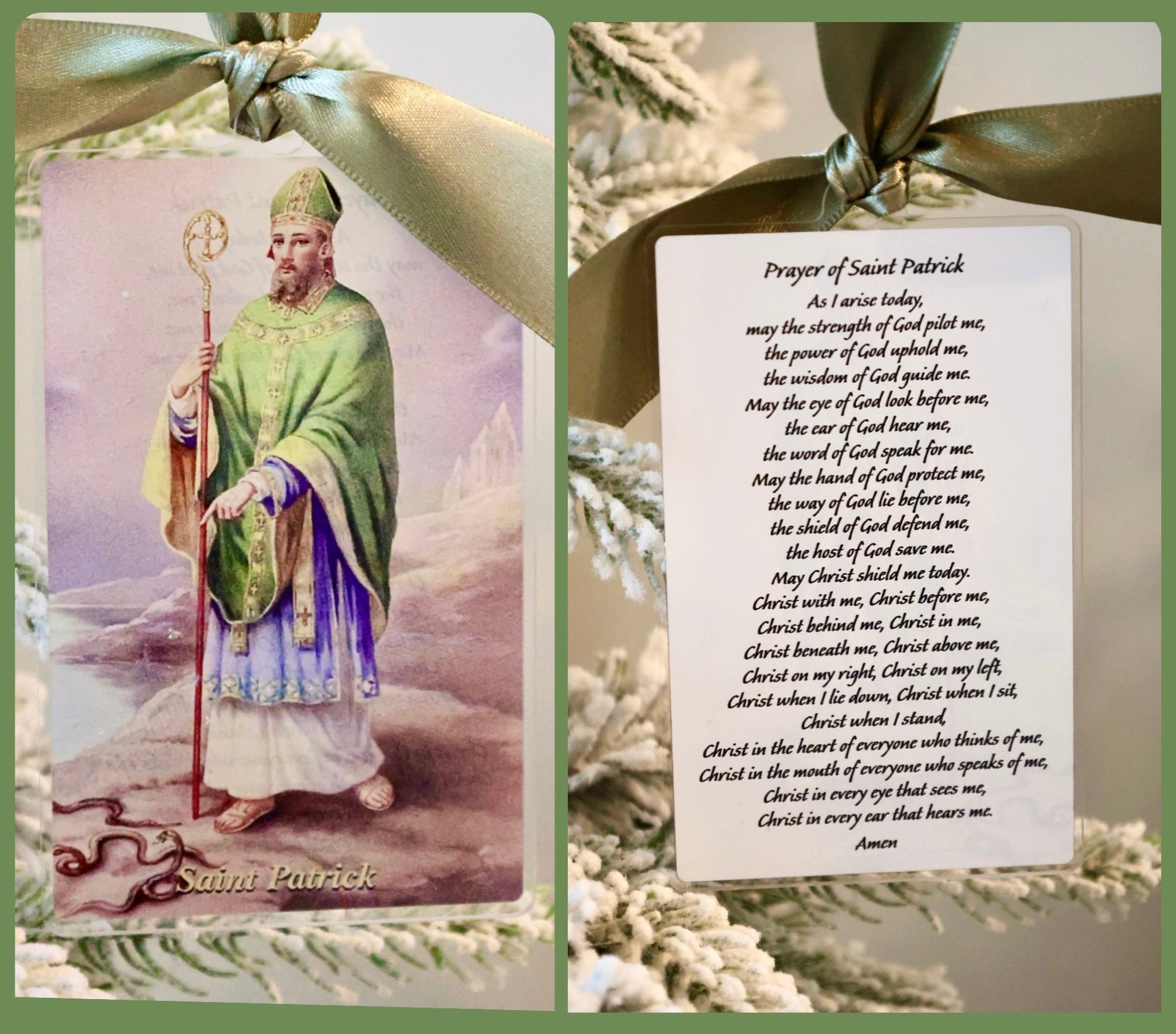 Saint Patrick Vintage Acrylic Holy Card