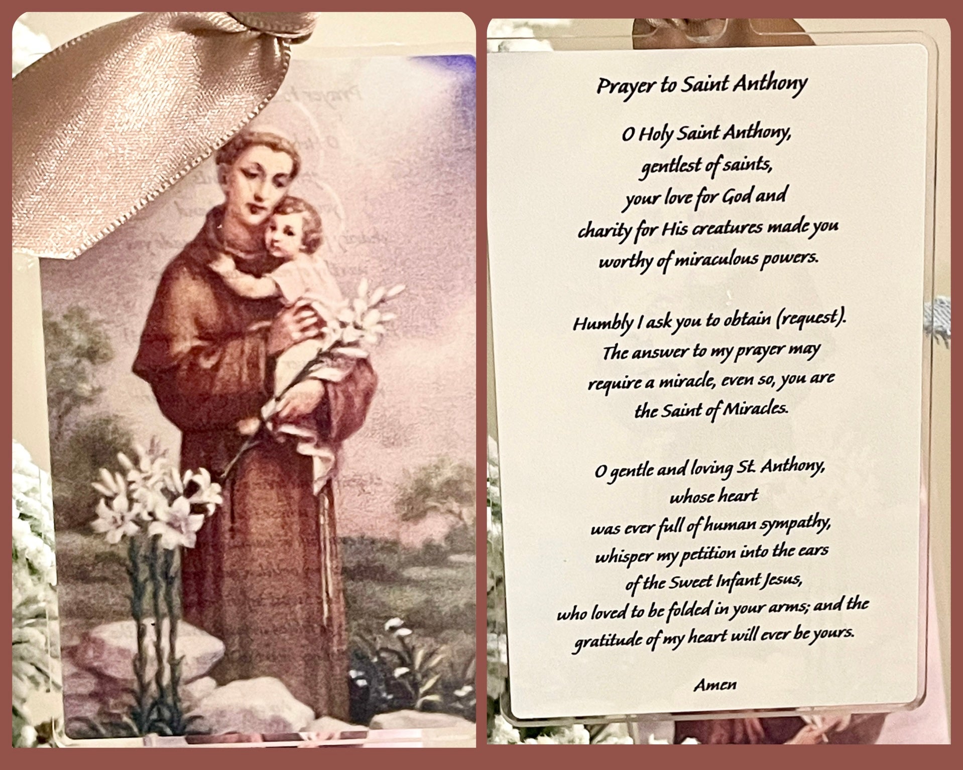 Saint Anthony Vintage Acrylic Holy Card